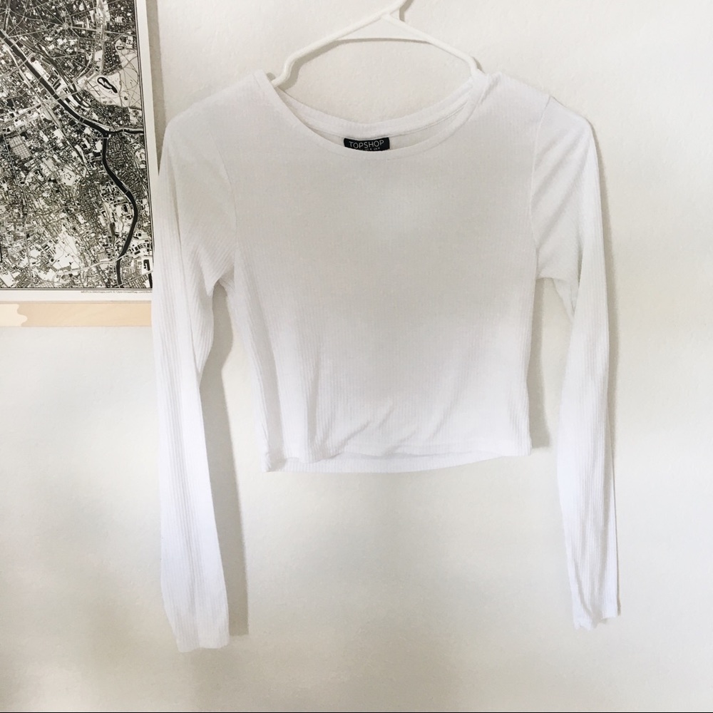 Topshop ribbed long sleeve crop top ✨